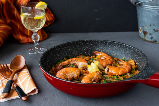 Low carb Paella mit Garnelen (glutenfrei)