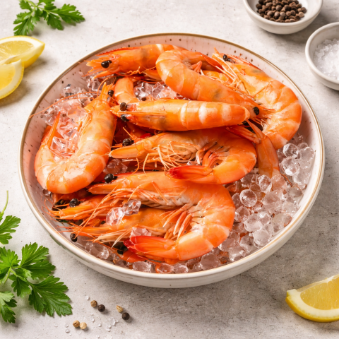 ALPENGARNELEN - SPEZIELL VORGEKOCHT - 1 kg SCHOCKGEFROSTET