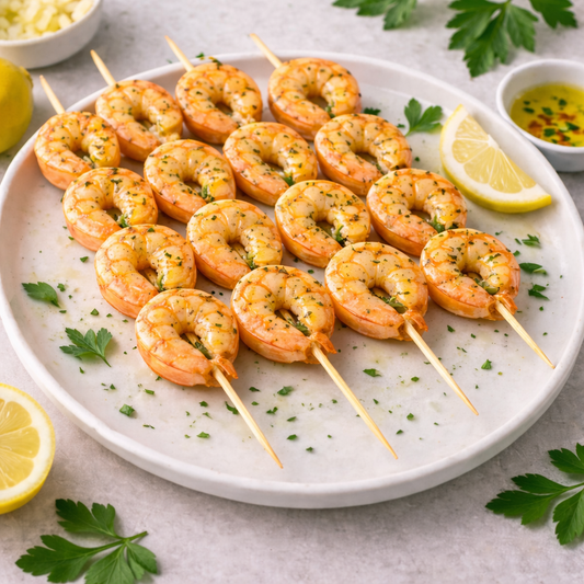 4 Stück Garnelenspieße Rotgarnelen 420-440 gr
