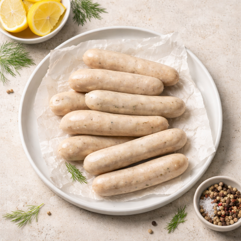 ALPENWELS Bratwürste klein 8-10 Stk. 350gr - Fischgenuss neu gedacht - der gesunde Fleisch Ersatz!