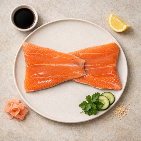 ECOLACHS FILET klein - der wohl nachhaltigste Lachs "Sushiqualität" 300-330gr/Pkg