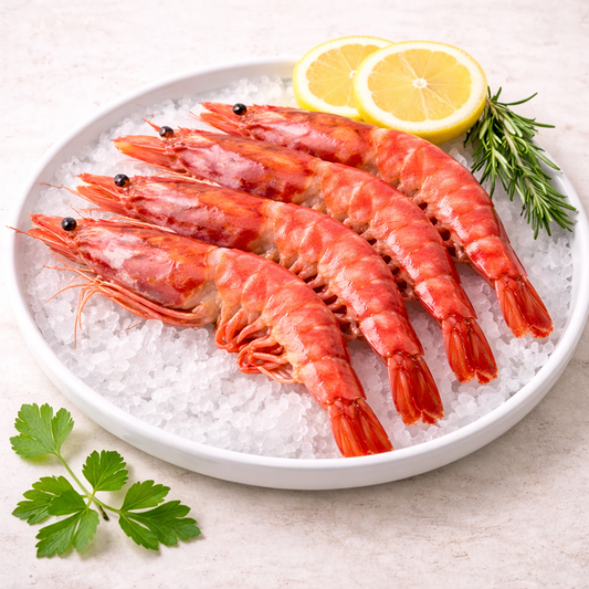 Große Rotgarnelen ganz  1 kg (10-20 Stk. / kg)