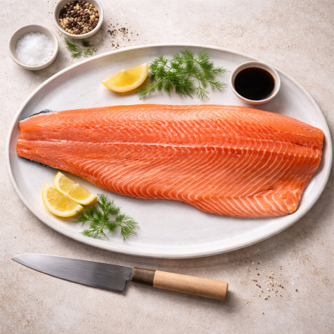 GROßE ECOLACHS FILETS  - der wohl nachhaltigste Lachs "Sushiqualität" 1,2-1,3 kg