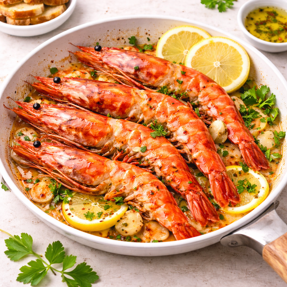 Große Rotgarnelen ganz  1 kg (10-20 Stk. / kg)