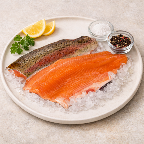 Tiroler "lachsrote" FORELLENFILET roh 2 Stk. 270 - 290gr