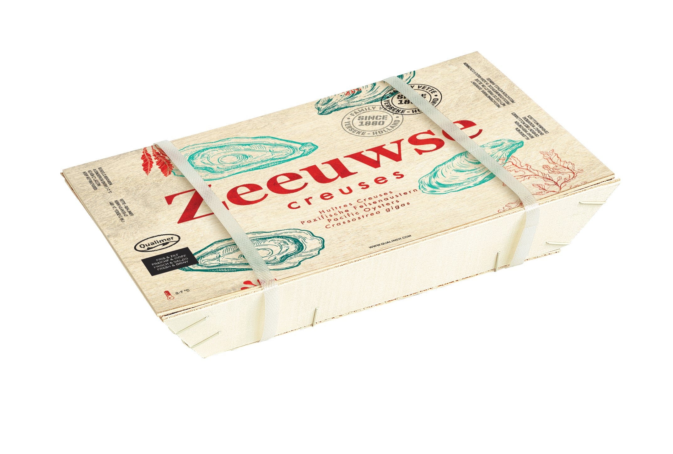 Austern Box 12 Stk. inkl. Messer No.II Europäische Felsenaustern